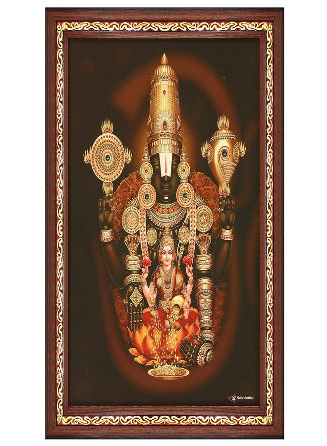 Sri Balajee Bangles Venkateswara Swamy Tirupati Balaji Hrudhya Lakshmi Devi god Wood Photo Frame - 13 x 10 inches - Image 1